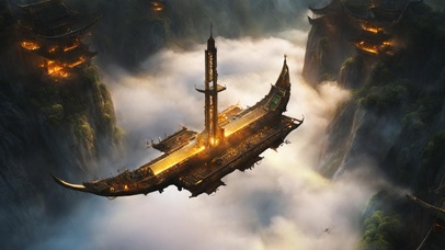 超级宗门的空中巡逻飞舟