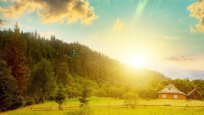 唯美治愈乡村森林风景