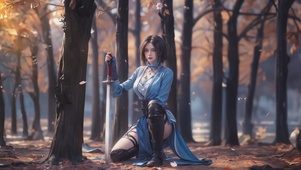 唯美林中美女