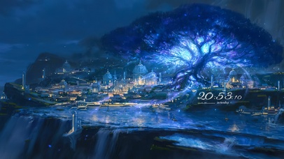 4K唯美国风古镇夜景