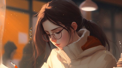 4K清纯气质眼镜美少女