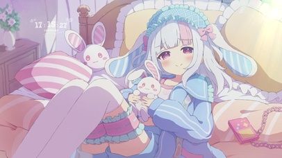 房间白丝兔耳少女