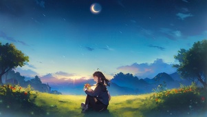 夏日宁静夜晚