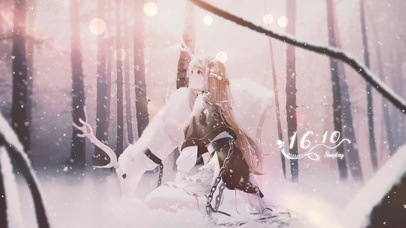 唯美森林圣鹿少女