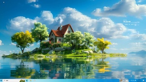 唯美湖中小屋