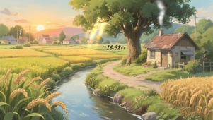 怀旧乡村麦田小屋