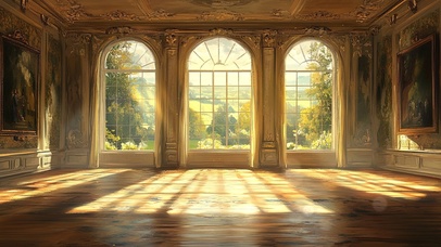 充满温暖阳光的大厅