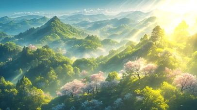 绿色护眼樱花谷