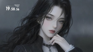 雨中绝美女孩