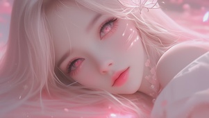 可爱粉色眼睛萌系女孩