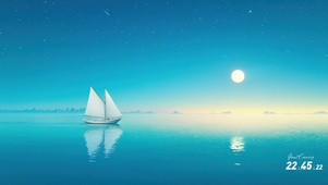 夜晚海上帆船