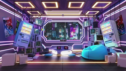 4K赛博朋克科技房间