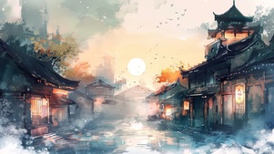 落日江南