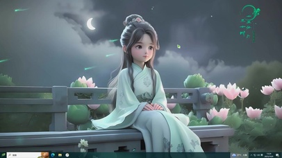 国风主题 荷塘少女