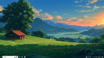 4K唯美落日晚霞山村主题