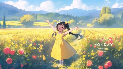 玫瑰花谷里的小女孩