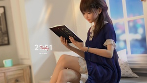 唯美学习看书的女孩