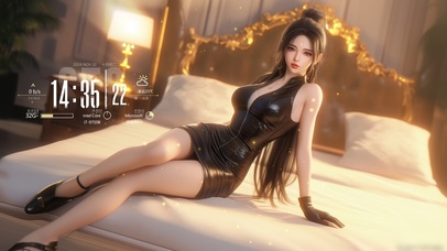 皮裙美女透着纯净与智慧