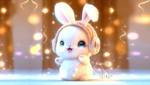 有金色梦想的小仙女兔