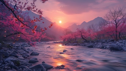 落日桃花溪