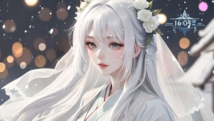 唯美古风白发美女