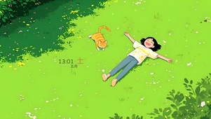 草地可爱橘猫