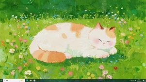 草丛猫咪桌面主题