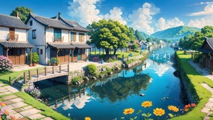 蓝天下小镇