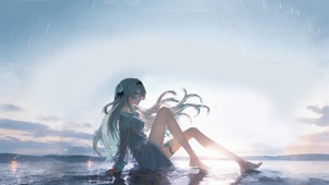 海边长发美女
