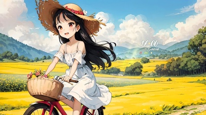 4k田野单车女孩