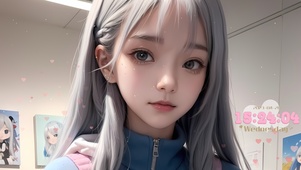 清纯银发女神