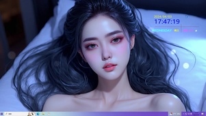 夜晚躺床少女