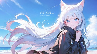 海边猫耳少女