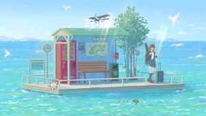 海上站台女孩