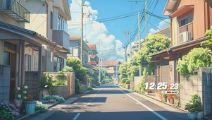 蓝天白云花草树木景色