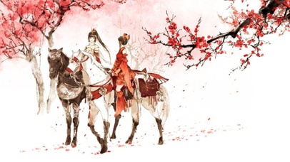 寒梅时节雪纷飞