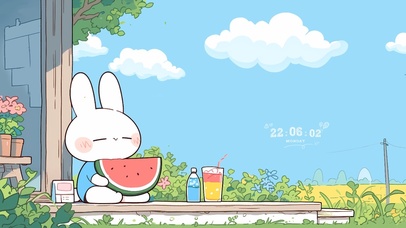 清凉夏日 贪吃的小兔