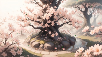 唯美落花粉色花