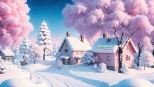 4k雪景小镇