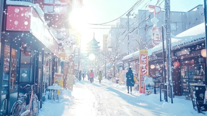 冬日清冷阳光街道