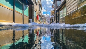 4K雪化日系街道