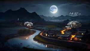俯瞰夜景村落