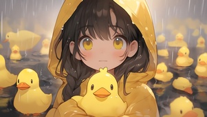 下雨的小鸭子
