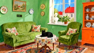 怀旧风 绿色护眼复古家居