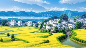 4k油菜花小镇