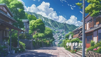 蓝天白云树木房屋