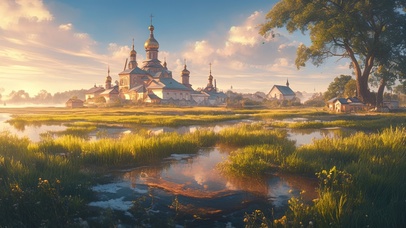 宁静俄式风情乡村