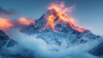 神圣雪山日照金山