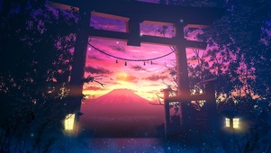 神社黄昏