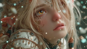 4K金发精灵少女